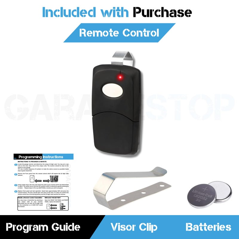 GARAGE STOP 1 for Linear Multicode 3089 308911 MCS308911,1089, 3070, 3060, 10 dip Switch Gate Opener Remote 300MHz, Garage Door Opener Remote, Garage Clicker Replacement, (Black) - Image 4